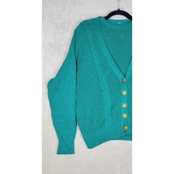 Alison J Vintage Women's Knit Cardigan and Sleeveless Top Combo Green Size XL - Picture 3 of 16